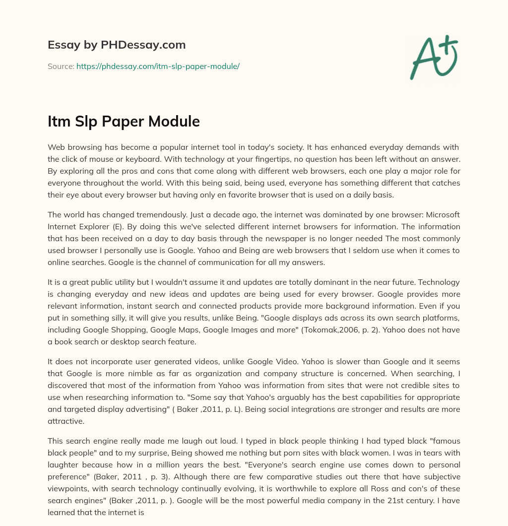 Itm Slp Paper Module essay