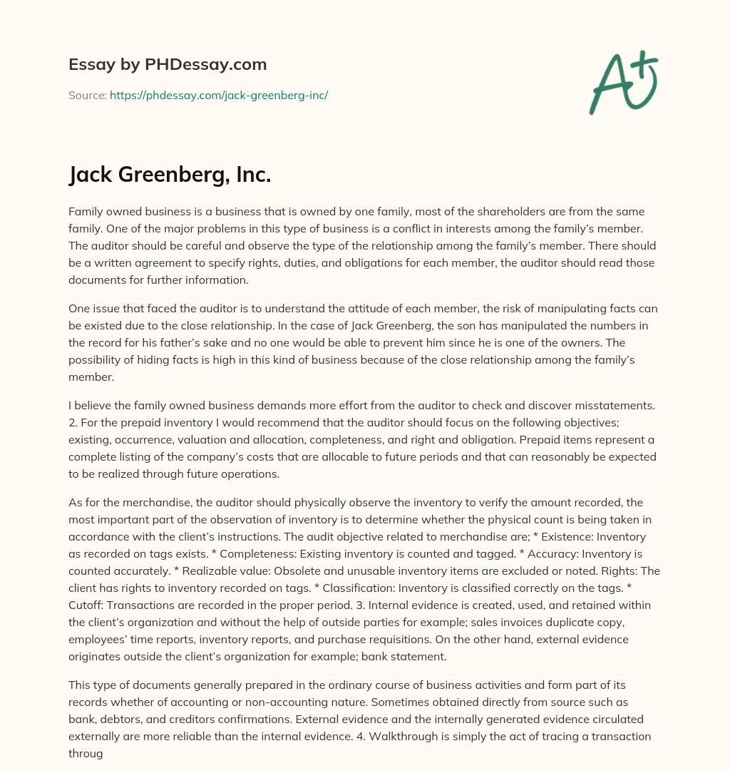 Jack Greenberg, Inc. essay
