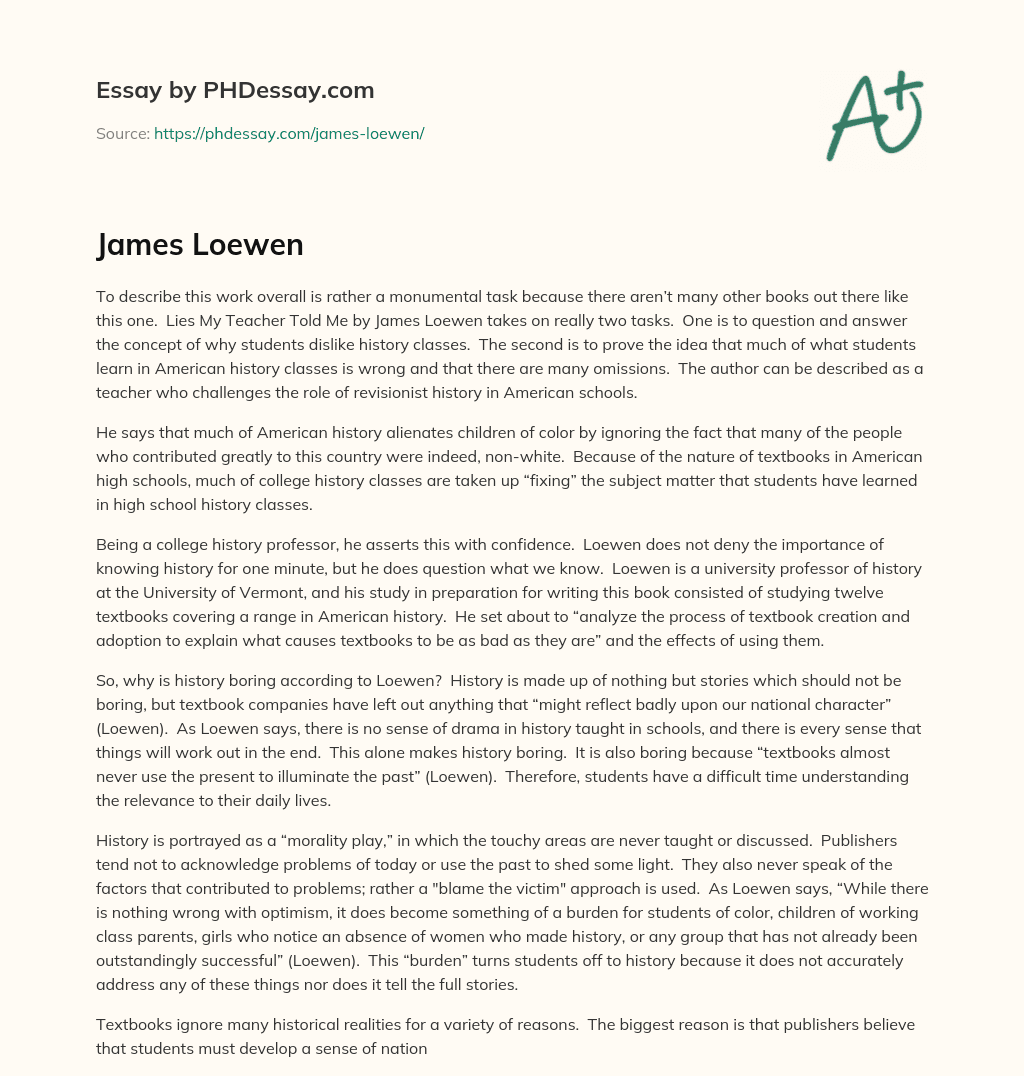 James Loewen essay