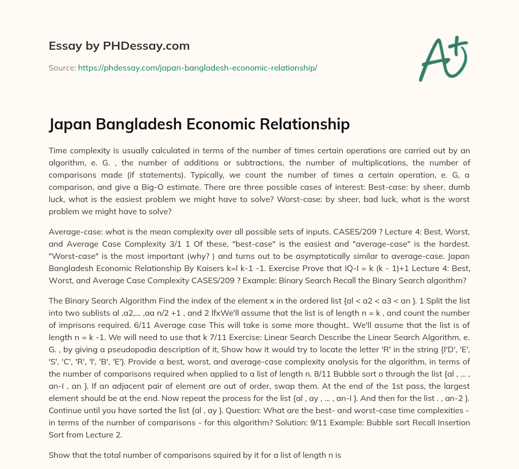 Japan Bangladesh Economic Relationship essay