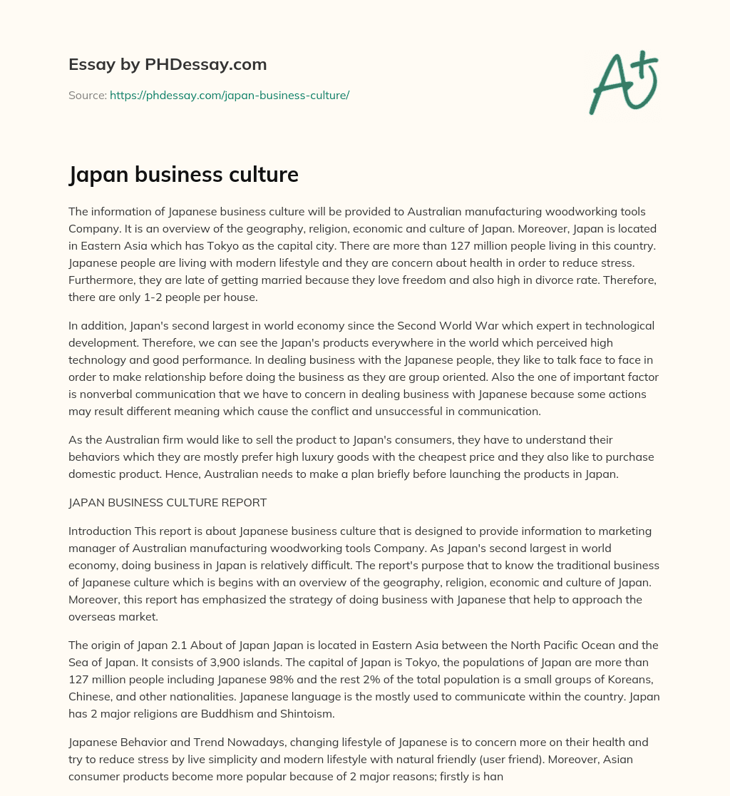 essay japan culture