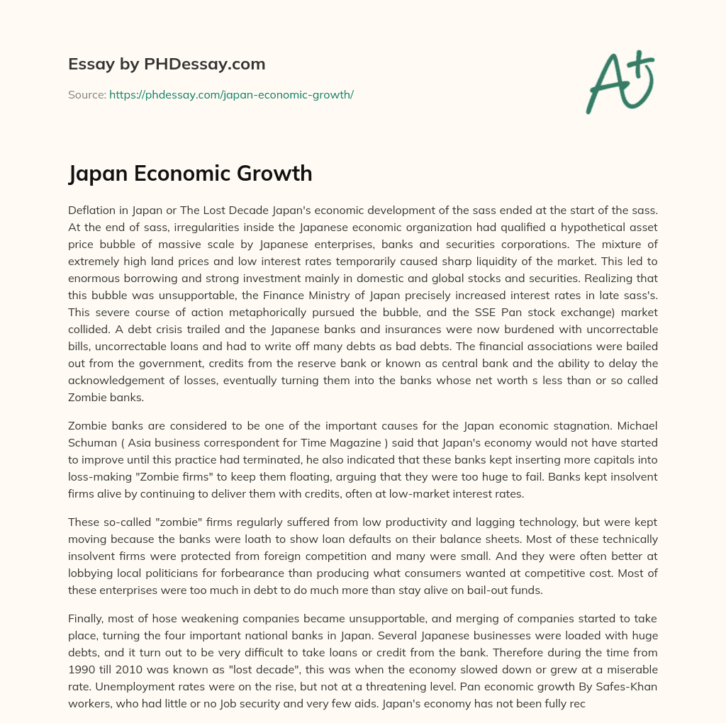 Japan Economic Growth essay
