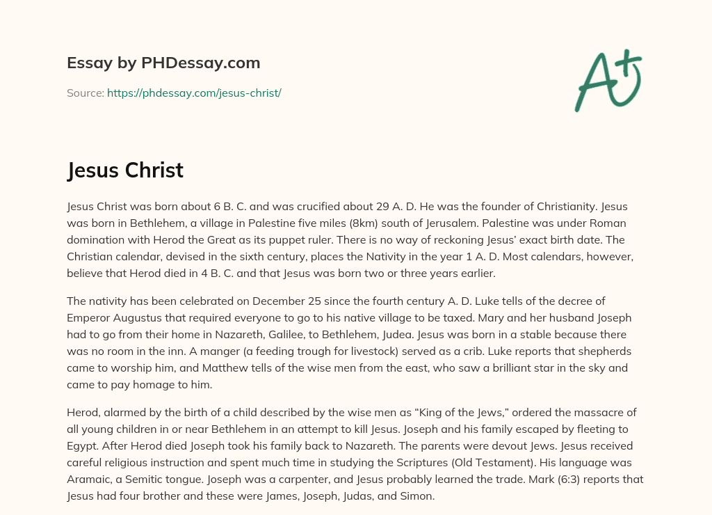 Jesus Christ essay