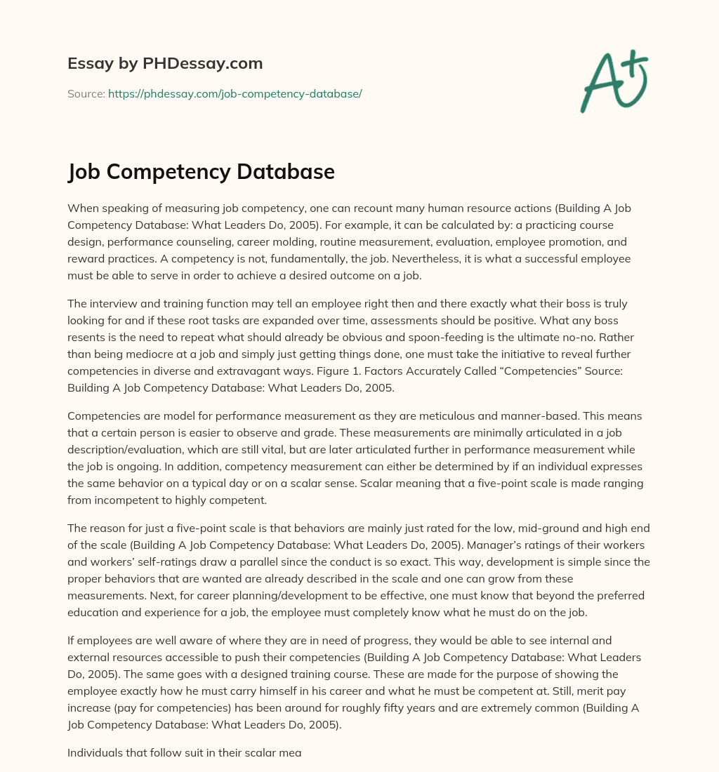 Job Competency Database essay