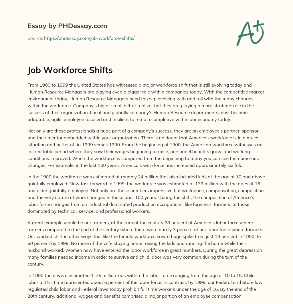 Job Workforce Shifts essay