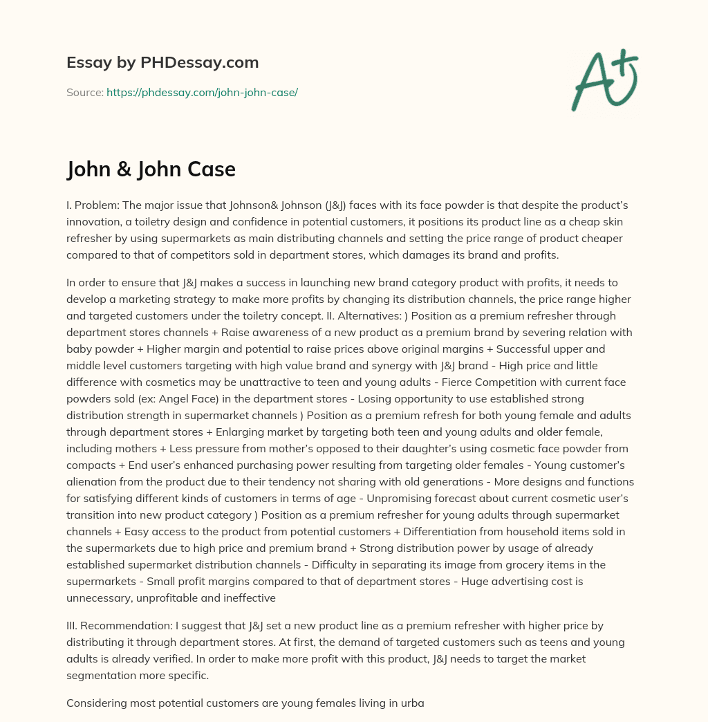 John & John Case essay