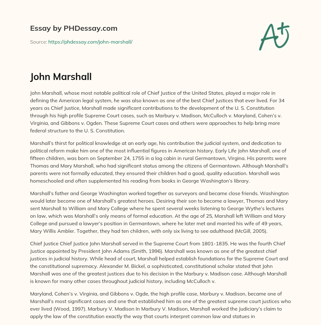 John Marshall essay