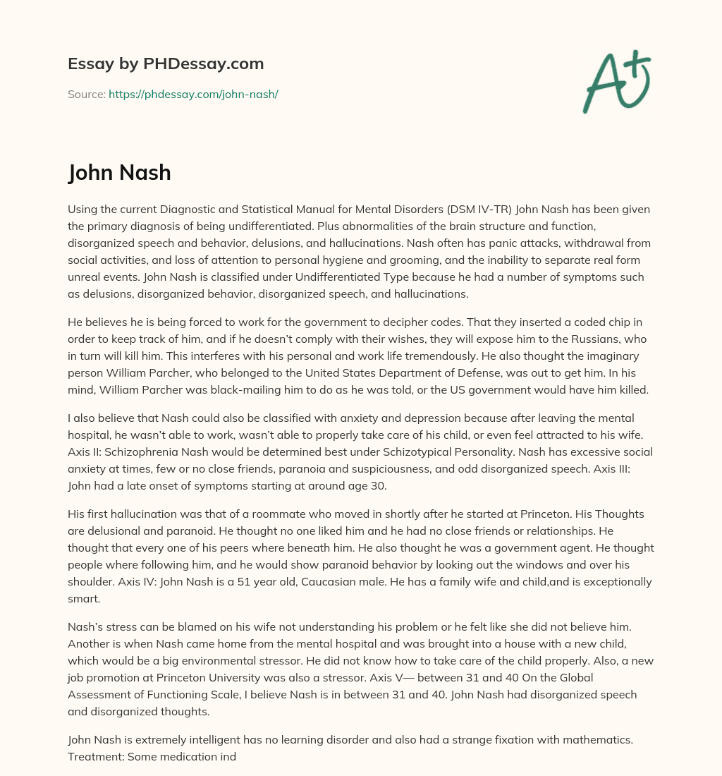 John Nash essay