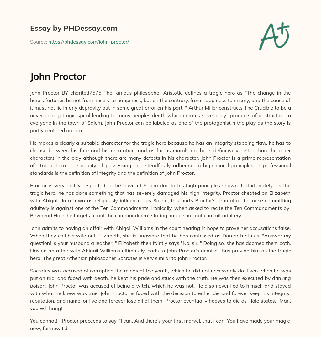 John Proctor essay