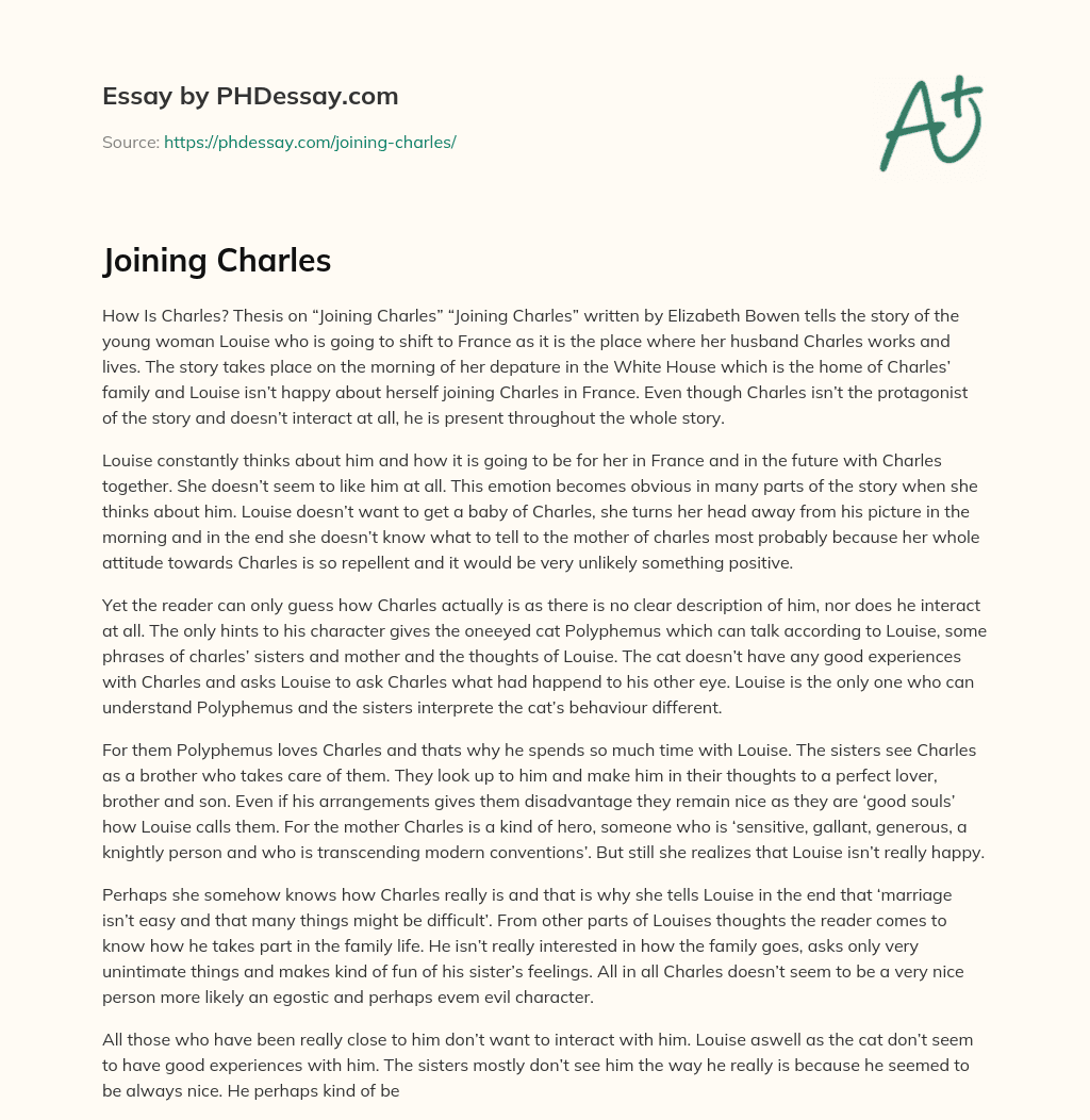Joining Charles essay