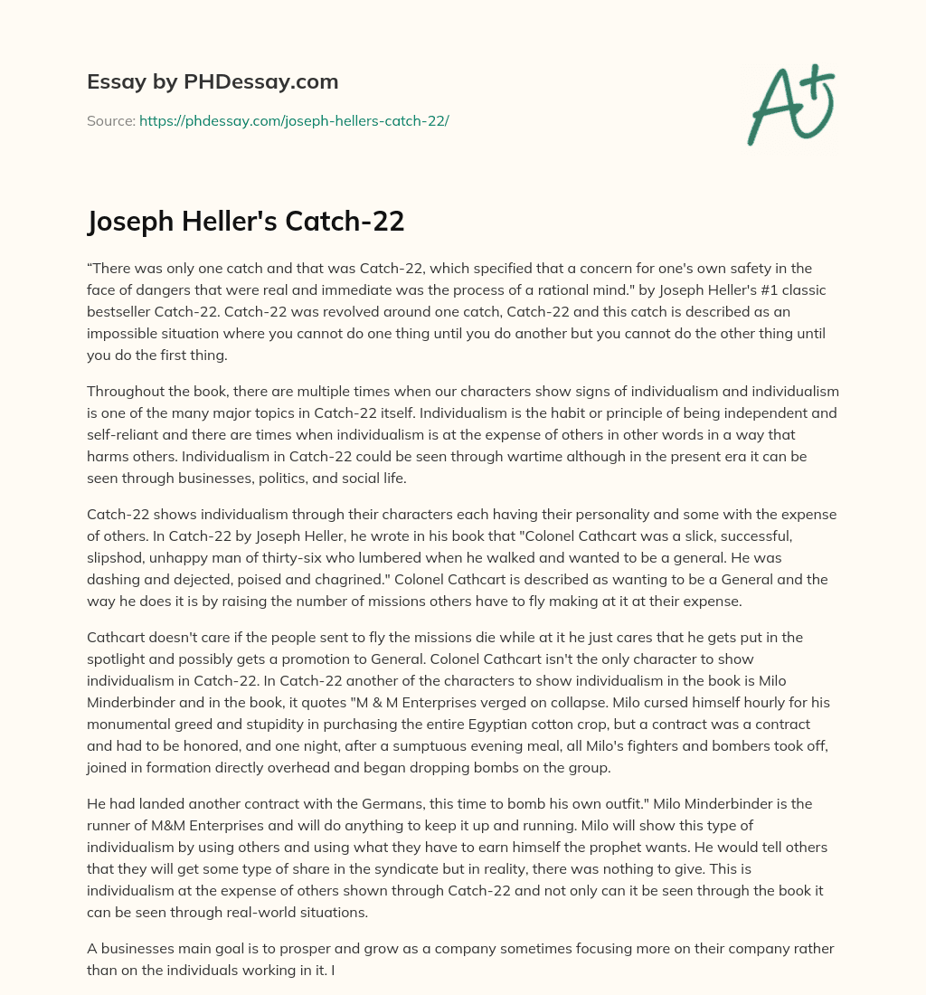 Joseph Heller’s Catch-22 essay