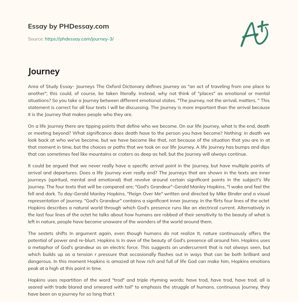 The Importance of Journeys in Defining Who We Are essay