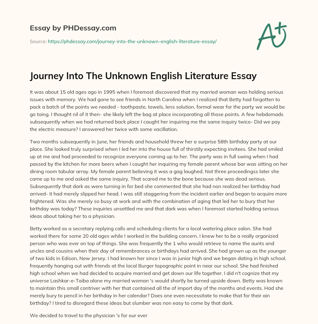 journey to the interior essay in english