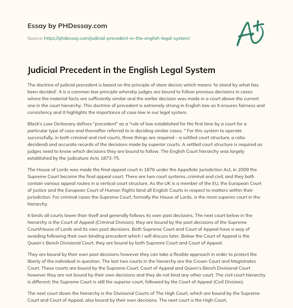 english legal system essay examples