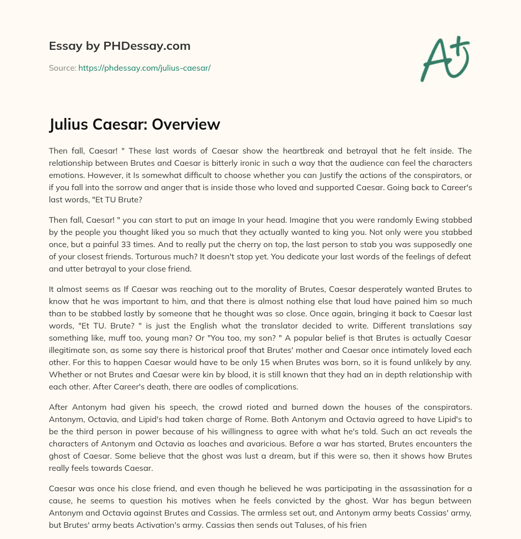 Julius Caesar: Overview essay