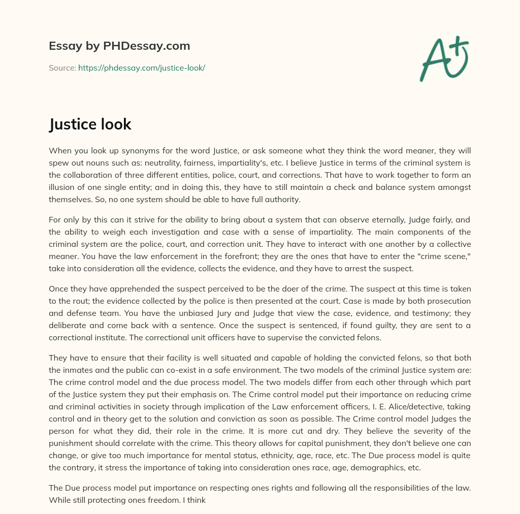 Justice look essay