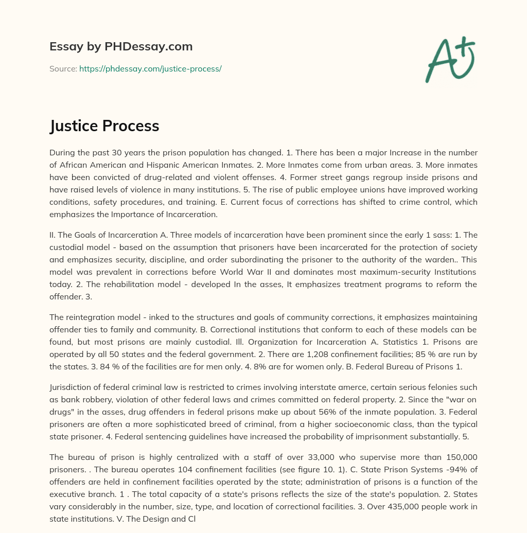 Justice Process essay