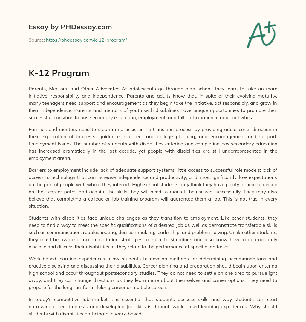 research paper about k 12 curriculum