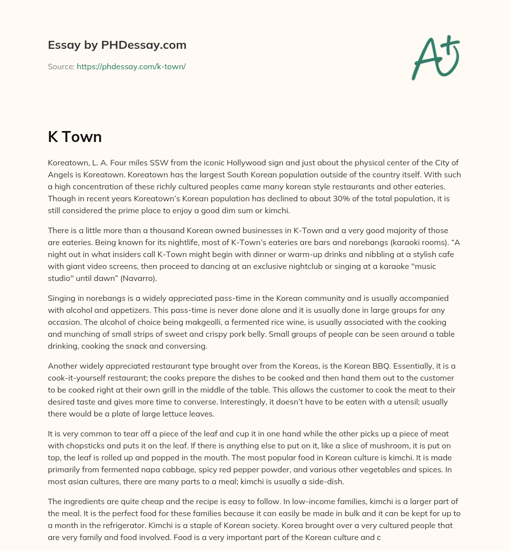 Discovering the Rich Culture and Cuisine of Koreatown, Los Angeles essay