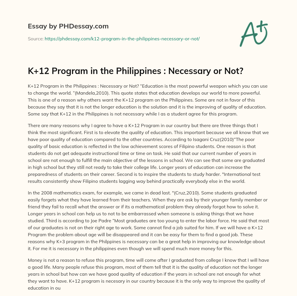 k-12-program-in-the-philippines-necessary-or-not-600-words-phdessay