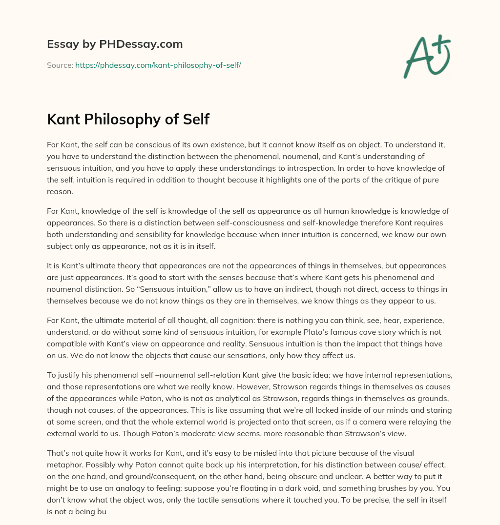 kant philosophy essay