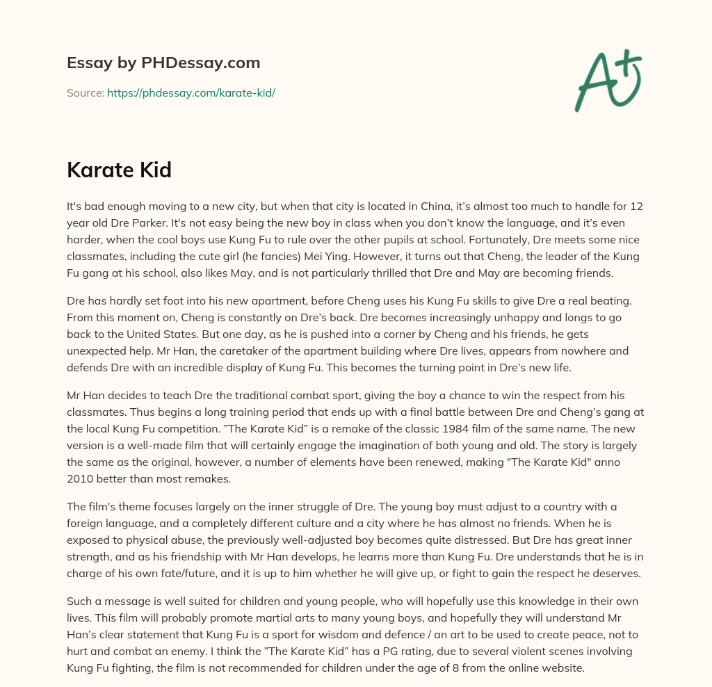 essay about karate