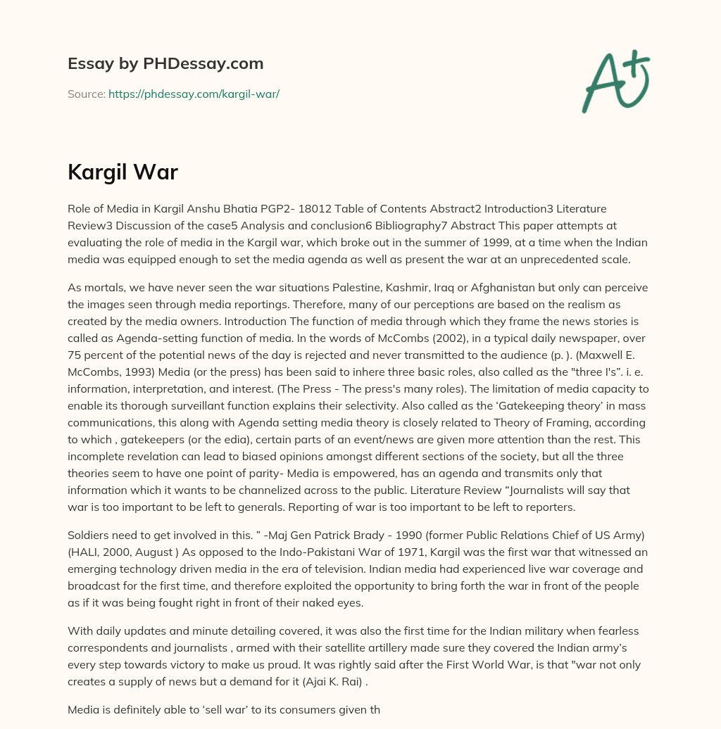 essay on kargil war in tamil