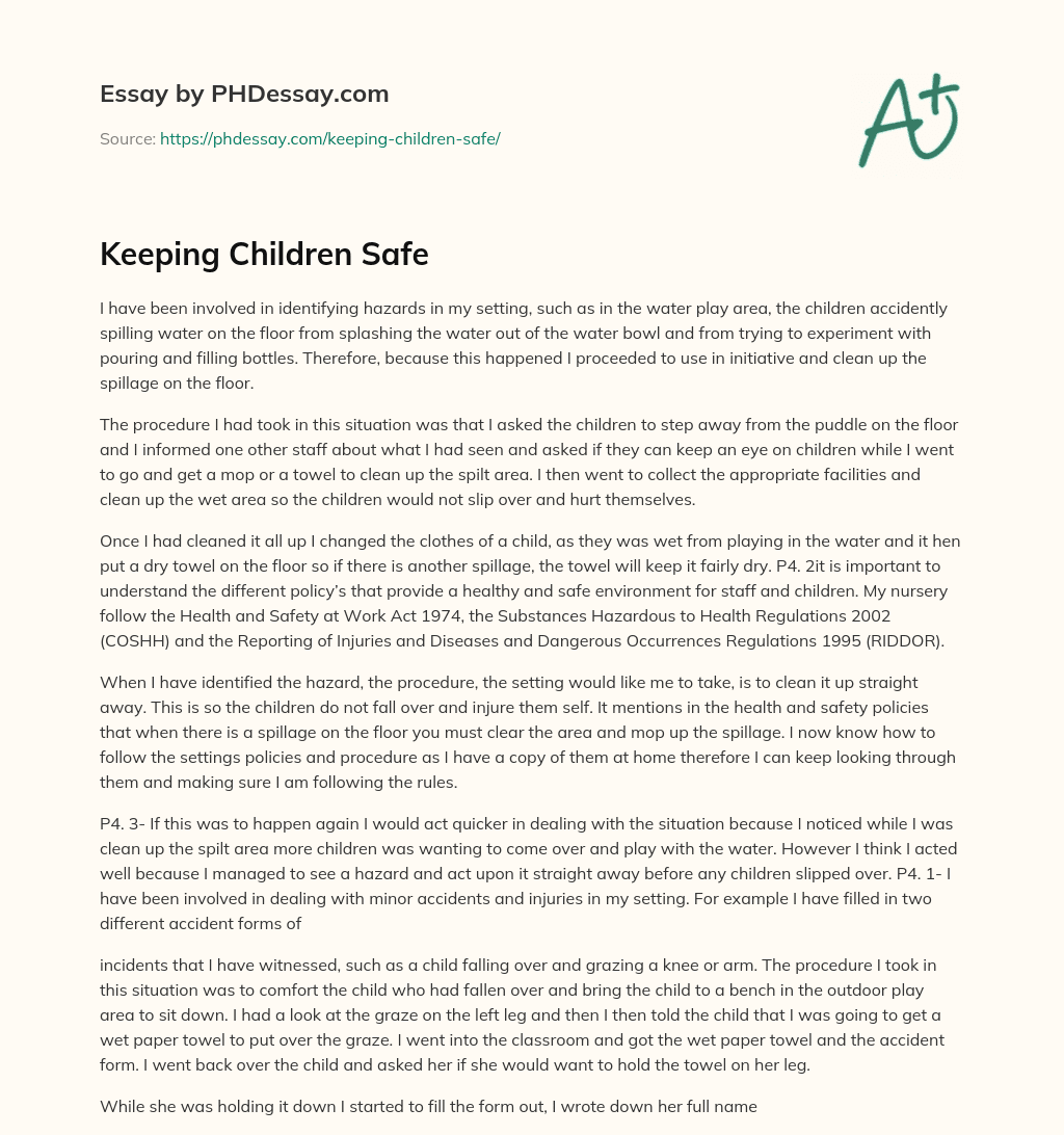 Keeping Children Safe essay
