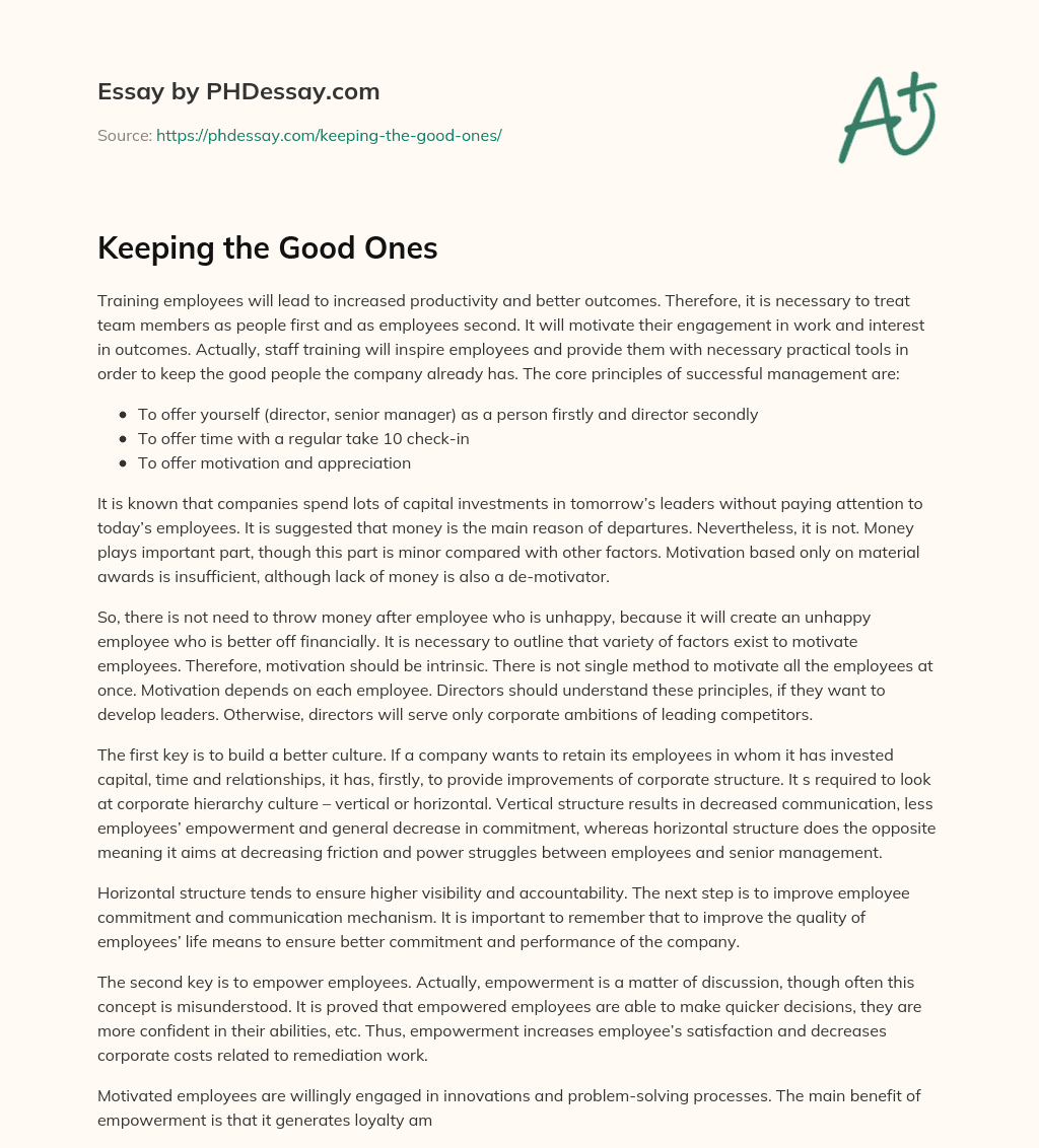 Keeping the Good Ones essay