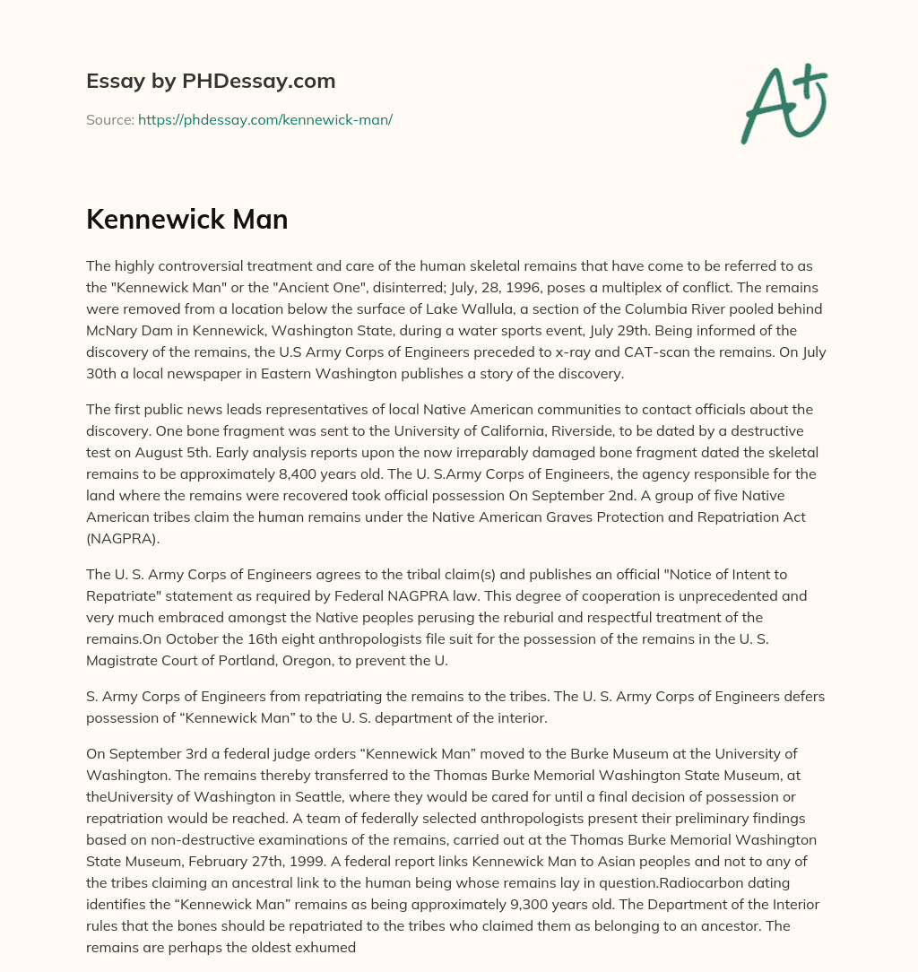 Kennewick Man essay