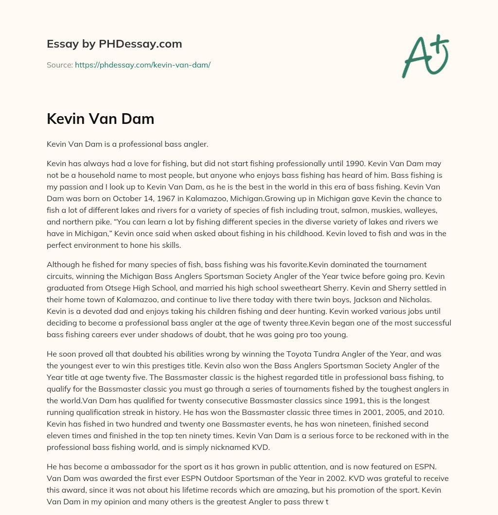 Kevin Van Dam essay