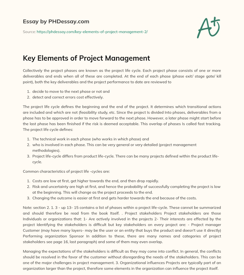 key-elements-of-project-management-phdessay