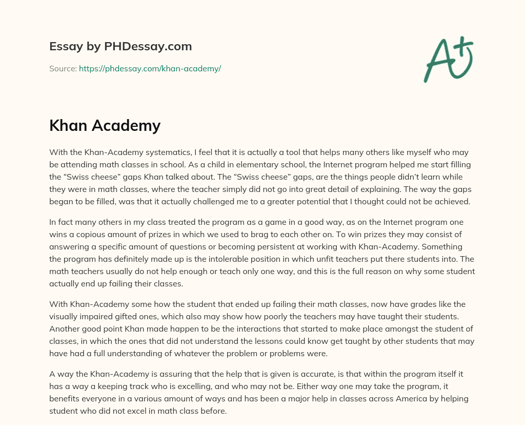essay khan academy