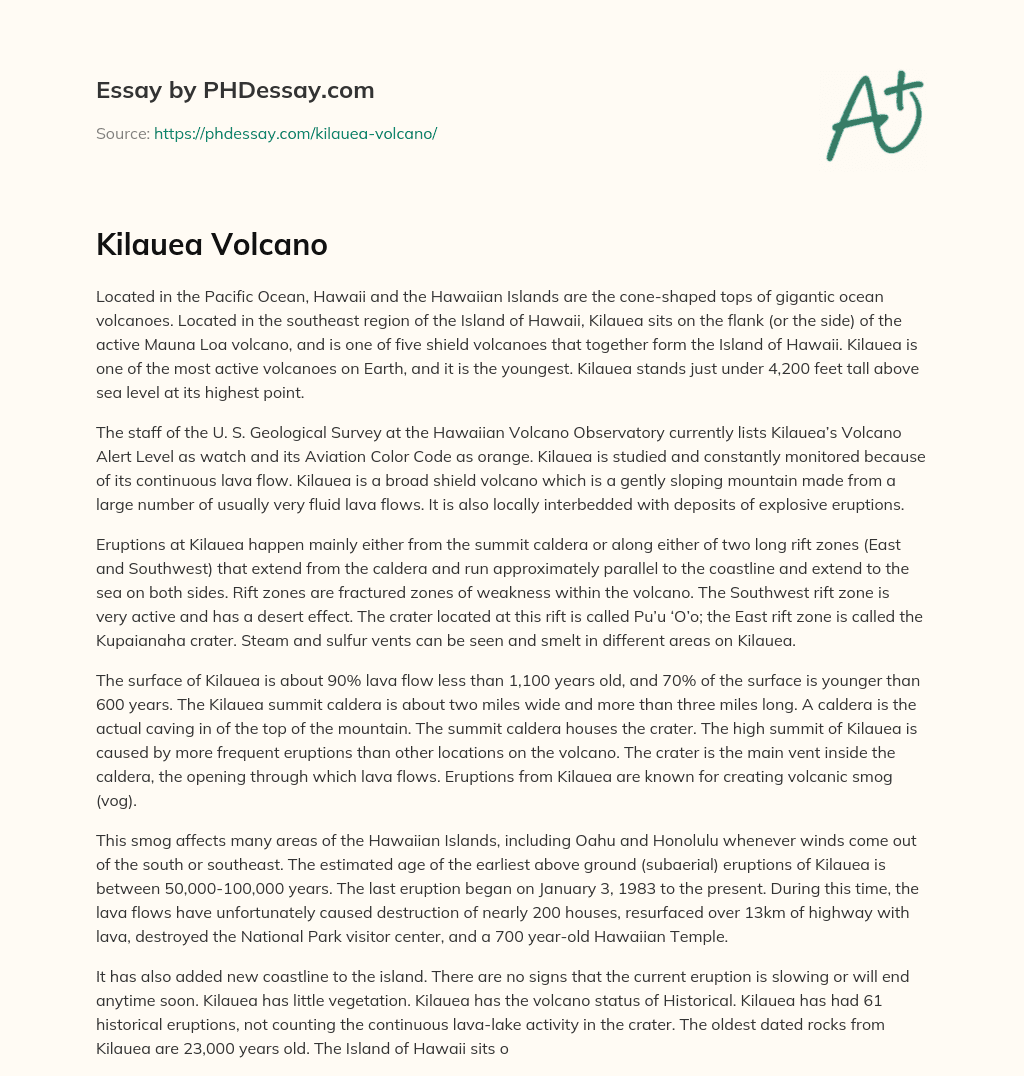 Kilauea Volcano essay