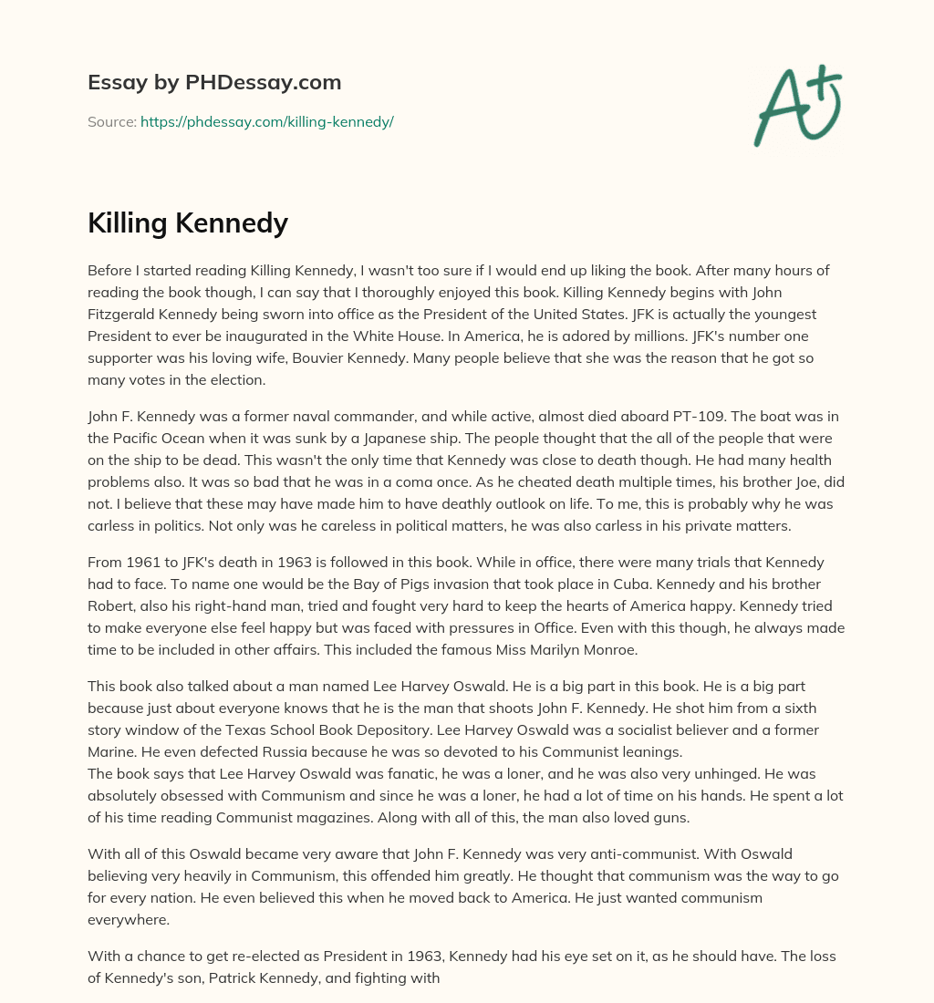 Killing Kennedy essay