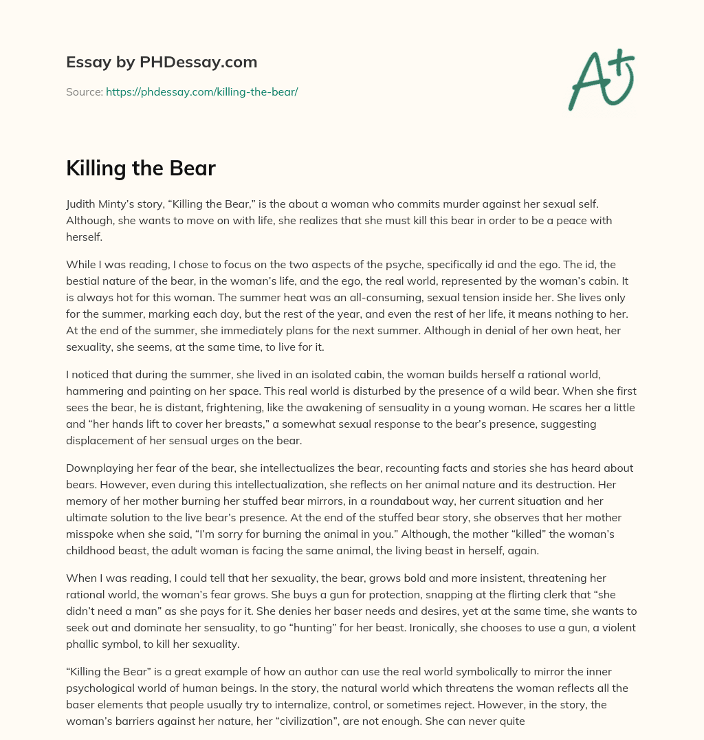 Killing the Bear essay