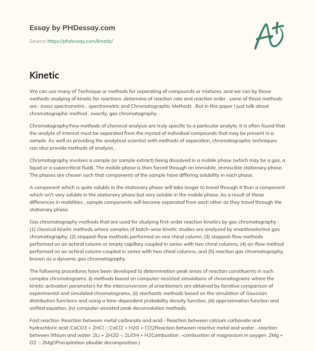 Gas Chromatography: Separation and Analysis of Compounds in Samples essay