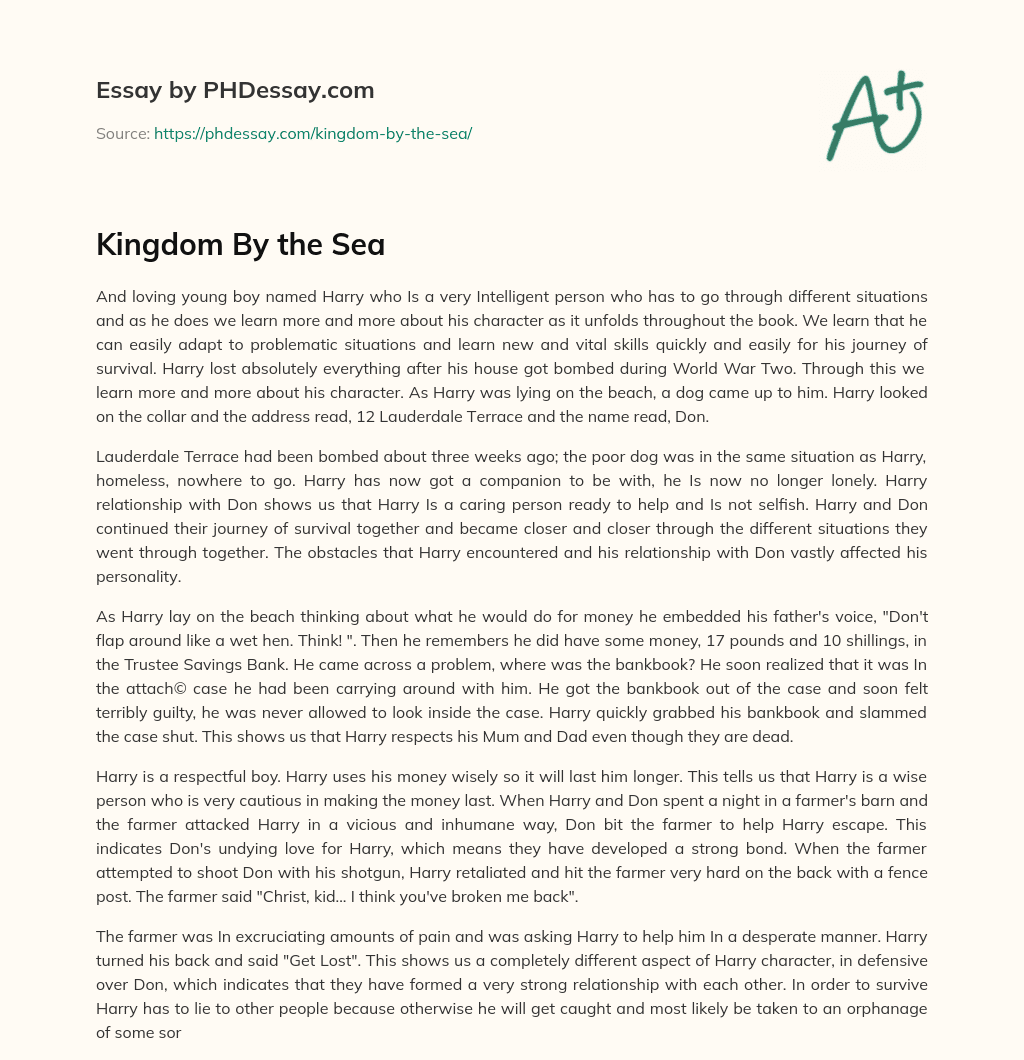 Kingdom By the Sea essay