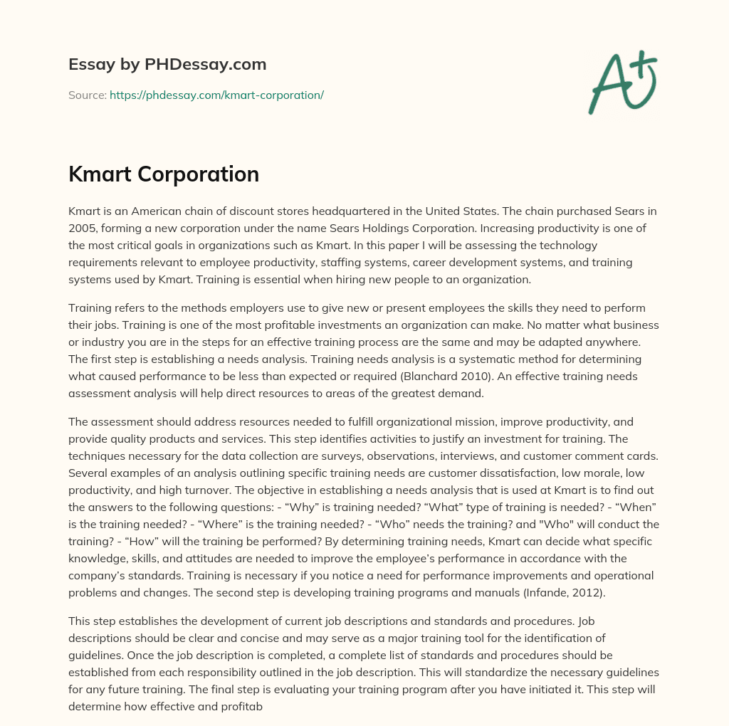 Kmart Corporation essay