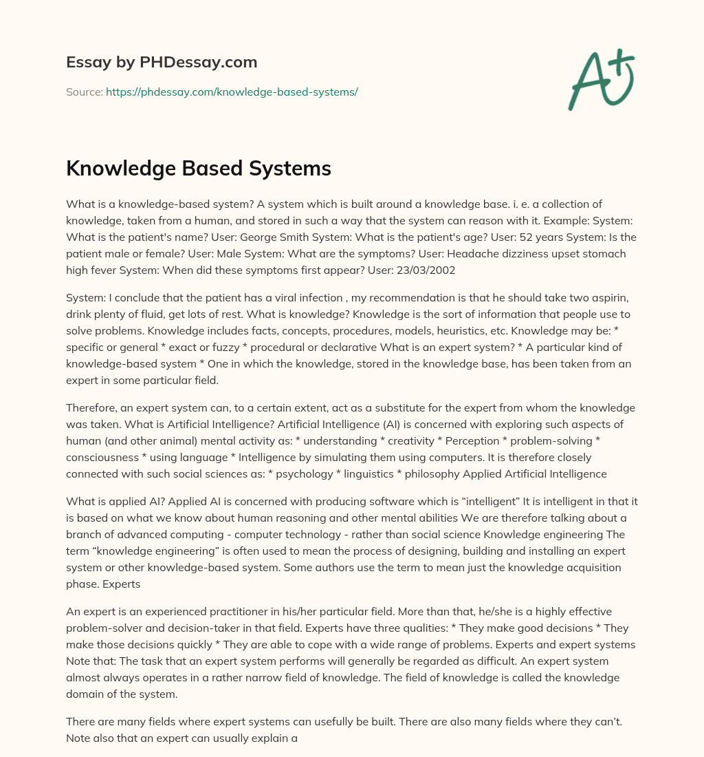 systems of knowledge project essay