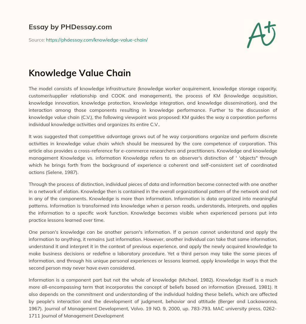 essay value of knowledge