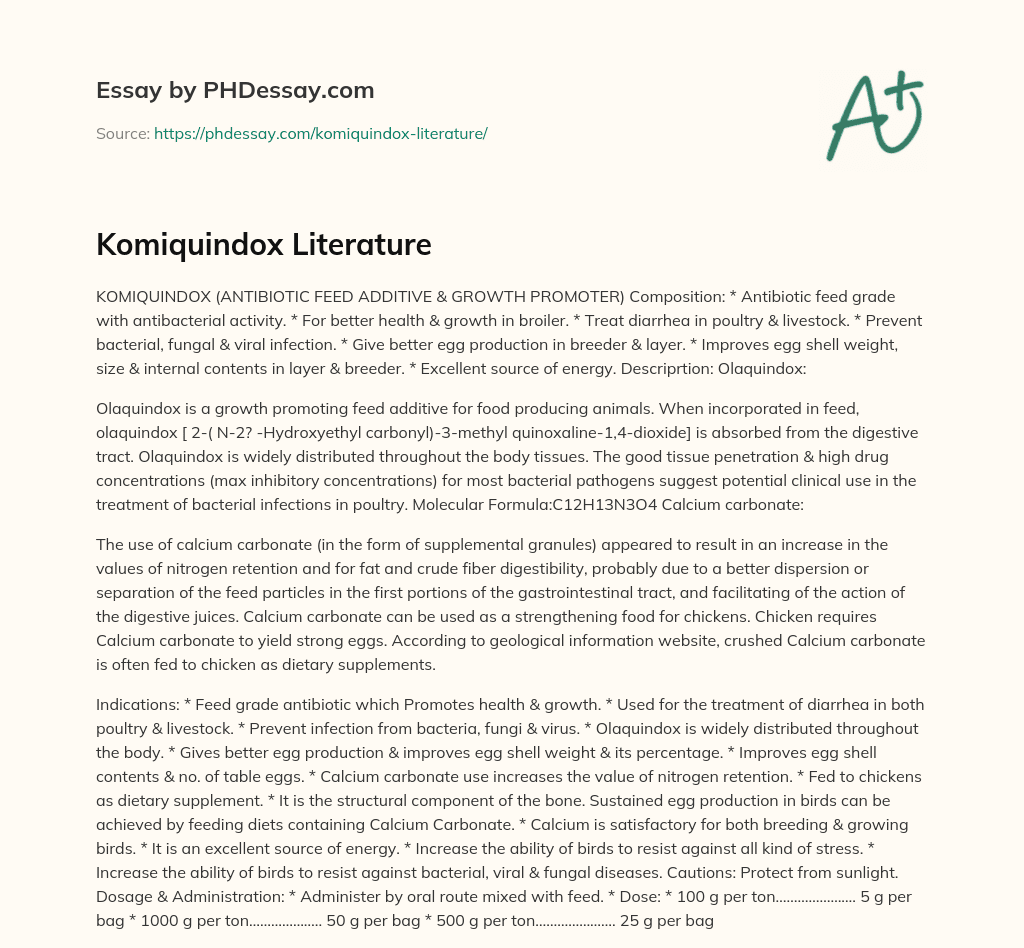 Komiquindox Literature essay