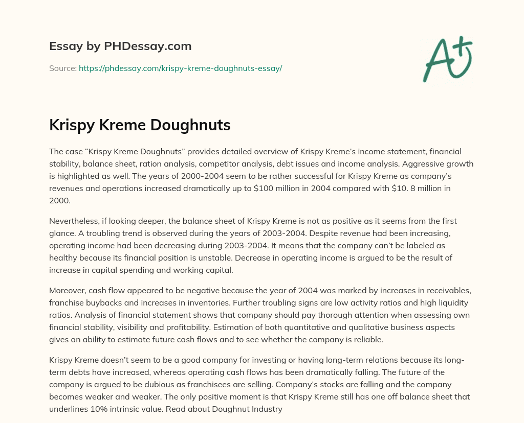 Krispy Kreme Doughnuts essay