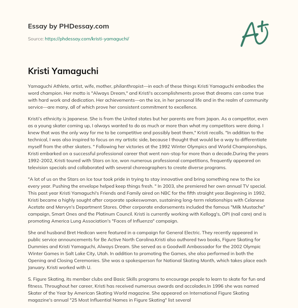 Kristi Yamaguchi essay