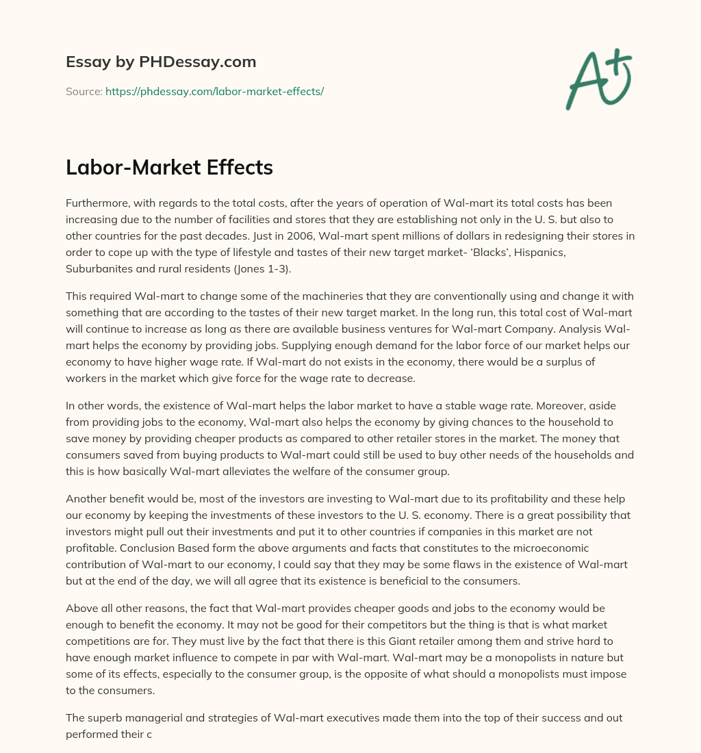 Labor-Market Effects essay