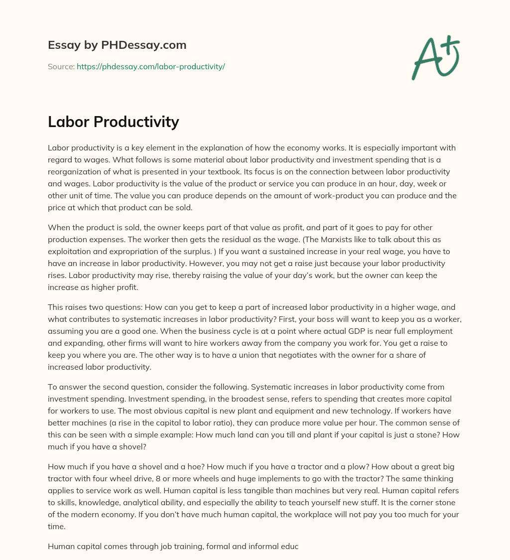 Labor Productivity essay