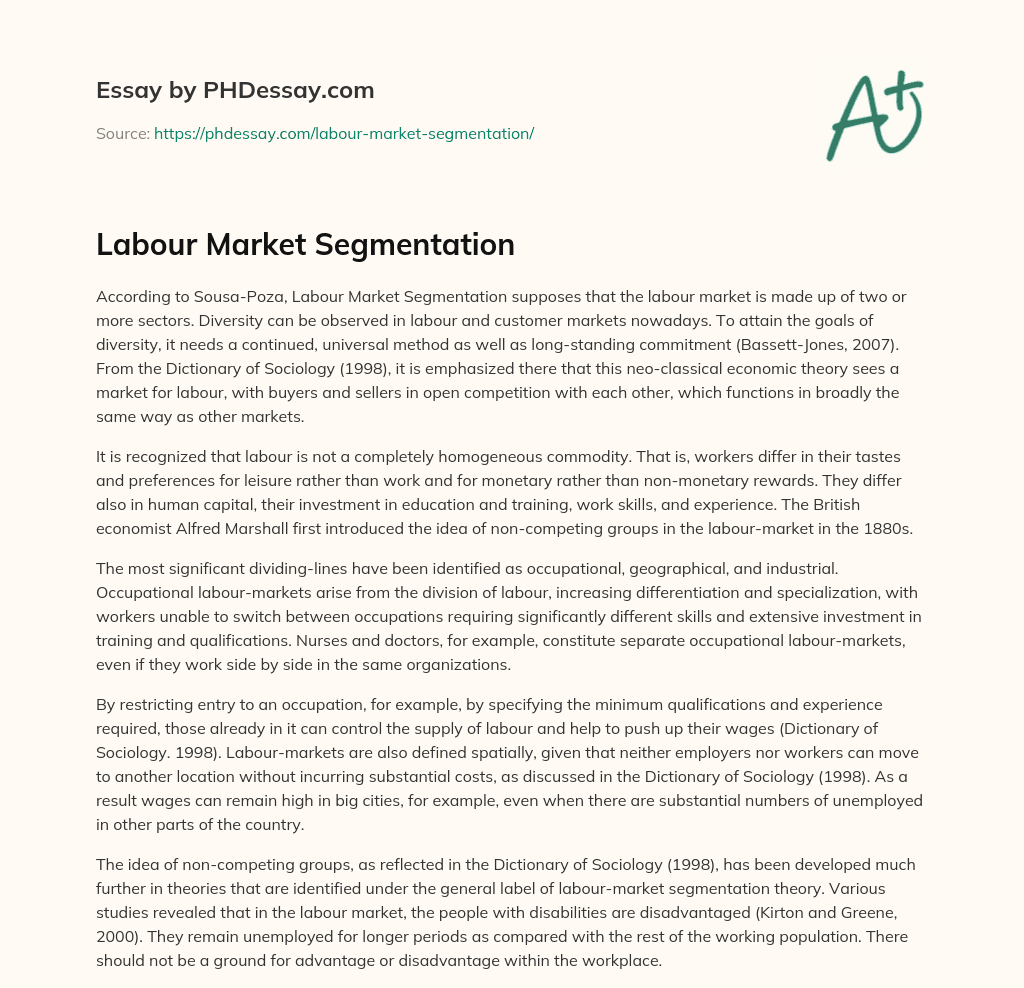 Labour Market Segmentation essay