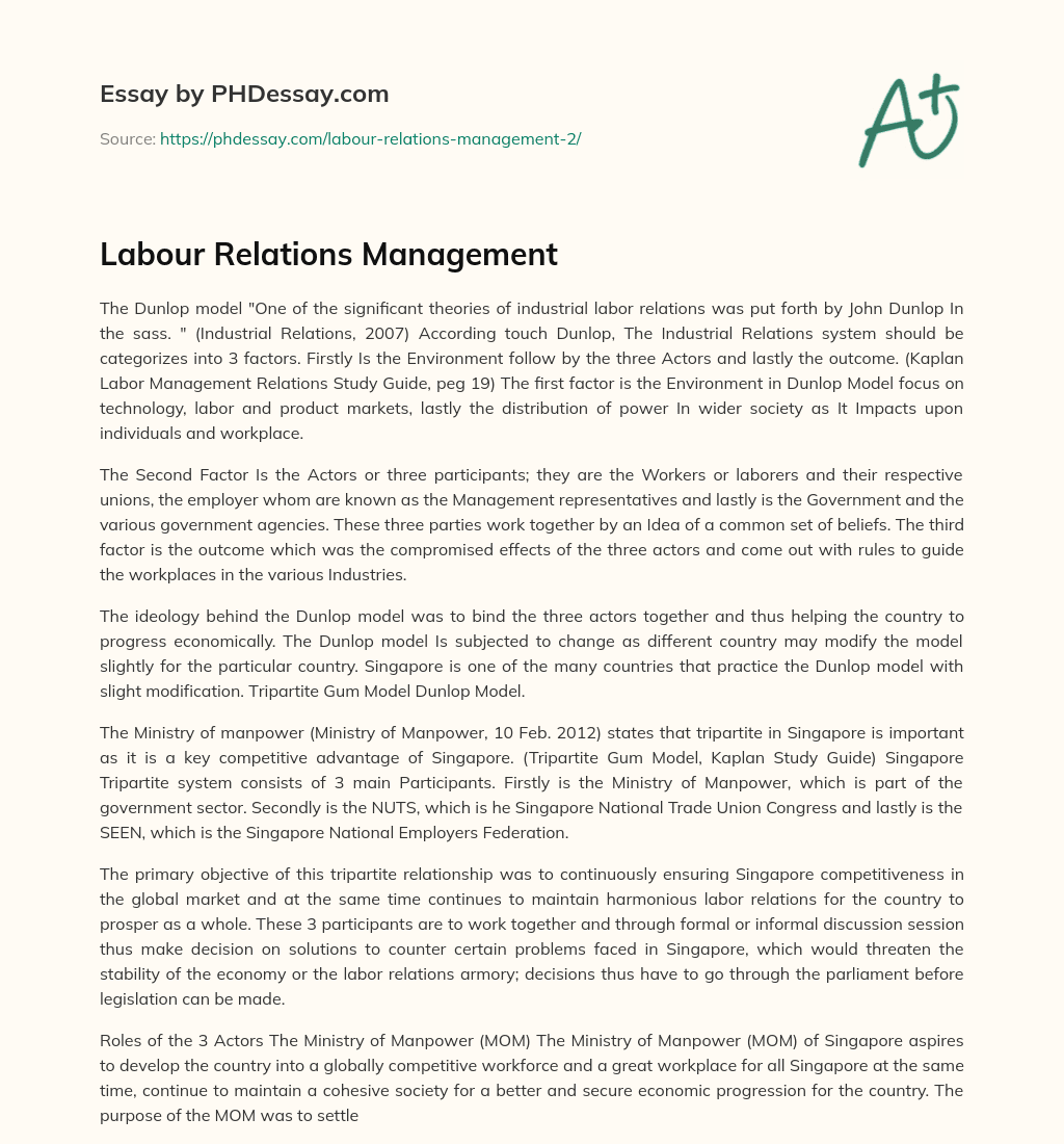 labour-relations-management-phdessay