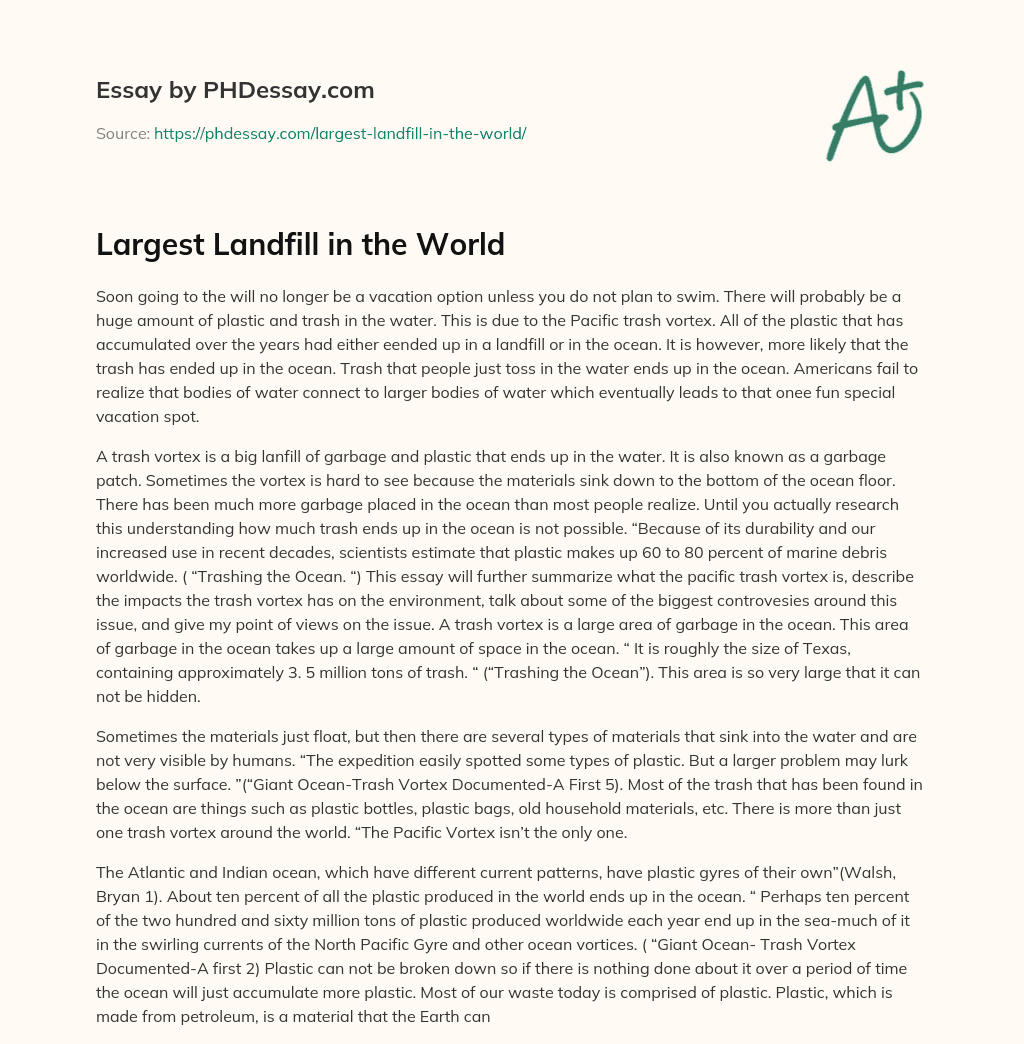 Largest Landfill in the World essay