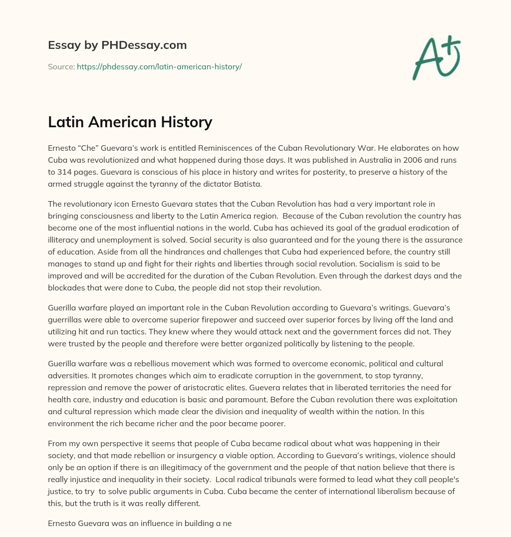 phd latin american history